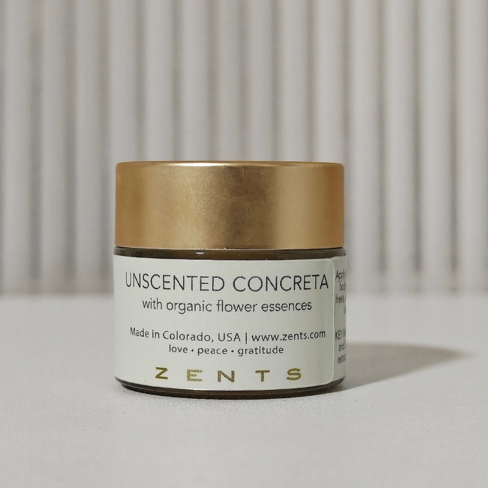 New Zents Unscented Concreta Reparative Balm Travel Sample 0.25 oz/ 7g